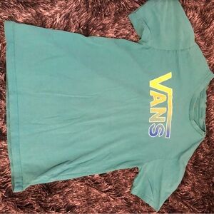 Vans Kids Teal and Yellow Logo Tee